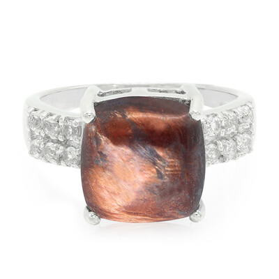 Zilveren ring met een rode tijgeroog