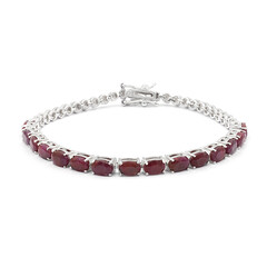 Zilveren armband met robijnen