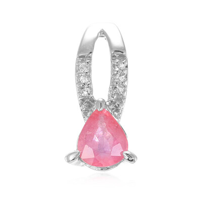 Zilveren hanger met een Padparadscha saffier