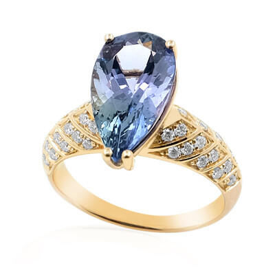 Gouden ring met een Onverhitte Tanzaniet (de Melo)