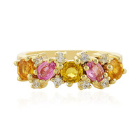 Zilveren ring met gele saffieren