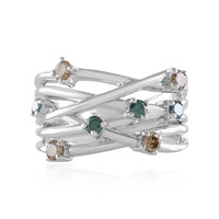 Zilveren ring met I2 Blauwe Diamanten