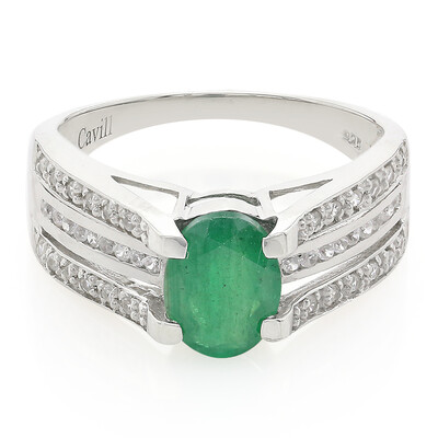Zilveren ring met een Bahia-smaragd