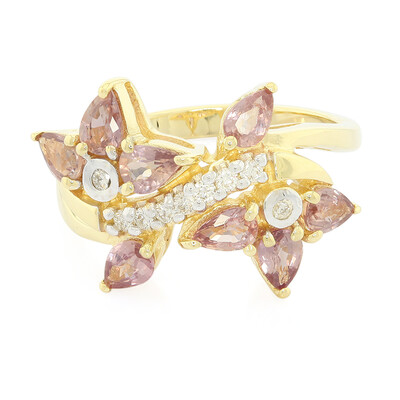 Gouden ring met Onverhitte Padparadscha Saffieren (AMAYANI)