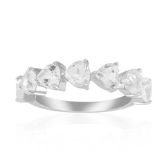 Zilveren ring met witte topaasstenen