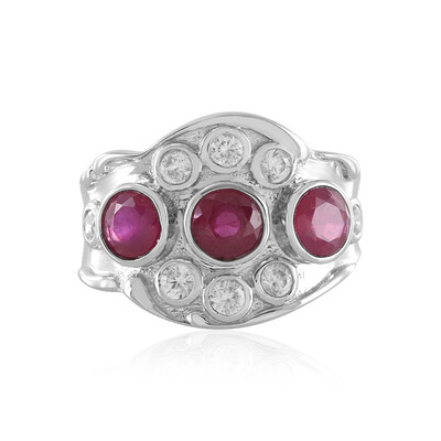 Zilveren ring met Madagaskar Robijnen (de Melo)