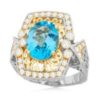 Zilveren ring met een Zwitsers-blauwe topaas (Dallas Prince Designs)