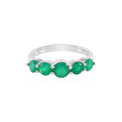 Zilveren ring met een Groene onyx