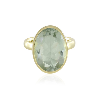 Zilveren ring met een groene amethist