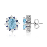 Zilveren oorbellen met hemel-blauwe topaasstenen (Dallas Prince Designs)