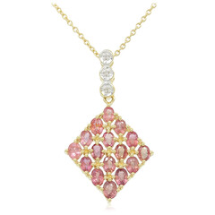 Gouden halsketting met Onverhitte Padparadscha Saffieren (AMAYANI)