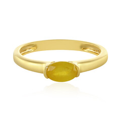 Zilveren ring met een Gele Madagaskar Saffier