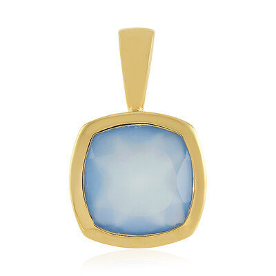 Zilveren hanger met een Blauwe chalcedoon