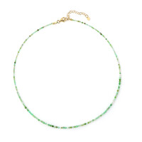 Zilveren halsketting met chrysopraasstenen