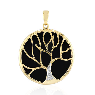 Zilveren hanger met een zwarte onyx