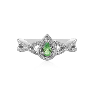 Zilveren ring met een tsavoriet