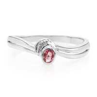 Zilveren ring met een Padparadscha saffier
