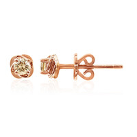Gouden oorbellen met SI1 Argyle Rose De France Diamanten