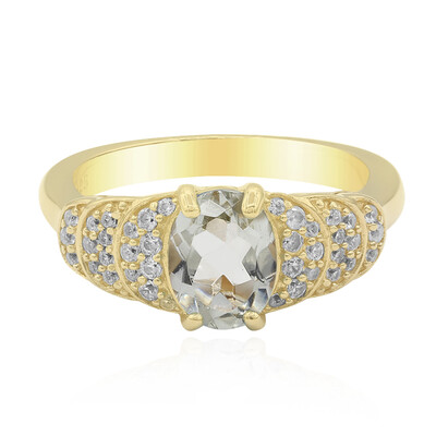 Zilveren ring met een groene amethist