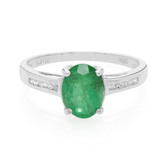 Zilveren ring met een Bahia-smaragd