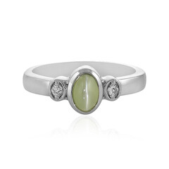 Zilveren ring met een kattenoog-chrysoberil