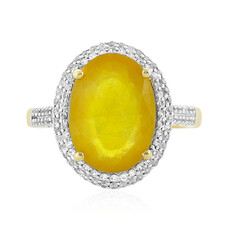 Zilveren ring met een Gele Madagaskar Saffier