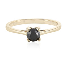 Gouden ring met een zwarte diamant