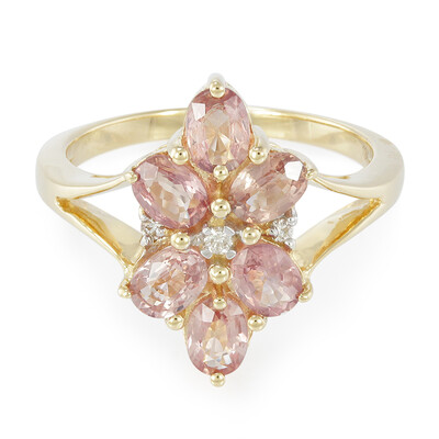 Gouden ring met Onverhitte Padparadscha Saffieren (AMAYANI)