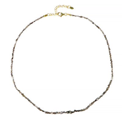 Zilveren halsketting met Champagne Diamanten