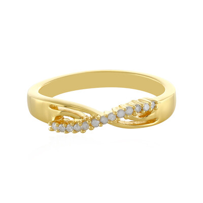 Zilveren ring met I4 (J) Diamanten