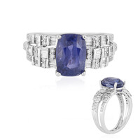 Gouden ring met een Blauwe Ceylon saffier
