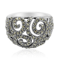 Zilveren ring met marcasieten