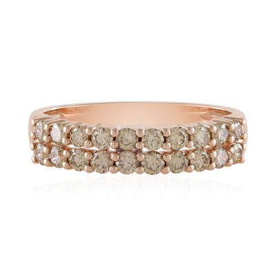 Gouden ring met SI2 Champagne Diamanten