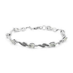 Zilveren armband met groene amethisten
