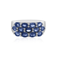 Zilveren ring met blauwe saffieren