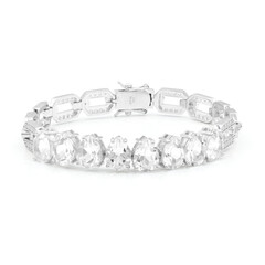 Zilveren armband met witte topaasstenen
