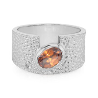 Zilveren ring met een Oranje Zirkoon