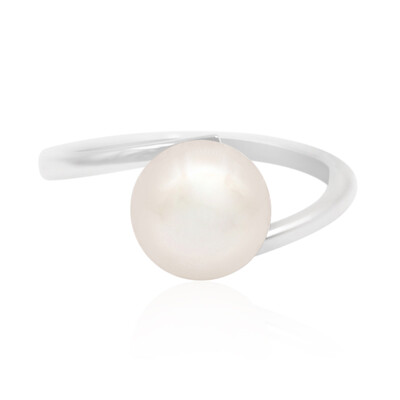 Zilveren ring met een zoetwater kweekparel