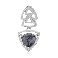Zilveren hanger met een sneeuwvlokken obsidiaan
