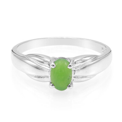 Zilveren ring met een keizerlijk chrysopraas