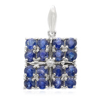 Zilveren hanger met blauwe saffieren