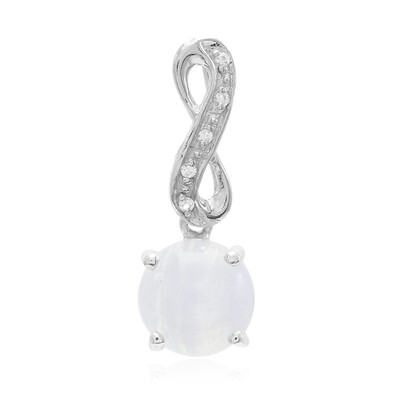 Zilveren hanger met een blauwe kant agaat