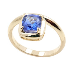 Gouden ring met een AAA tanzaniet (de Melo)