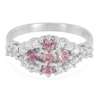 Zilveren ring met roze koper toermalijnen