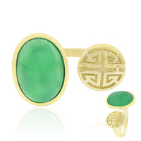 Zilveren ring met een groene agaat