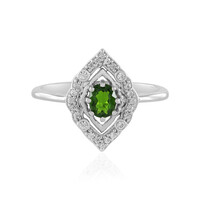 Zilveren ring met een Russische diopsied