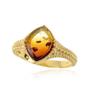 Zilveren ring met een Baltische barnsteen