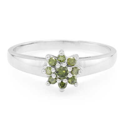 Zilveren ring met een Fancy diamant