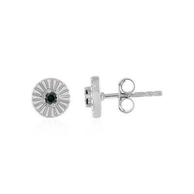 Zilveren oorbellen met I3 Champagne Diamanten