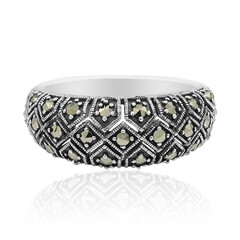 Zilveren ring met marcasieten
